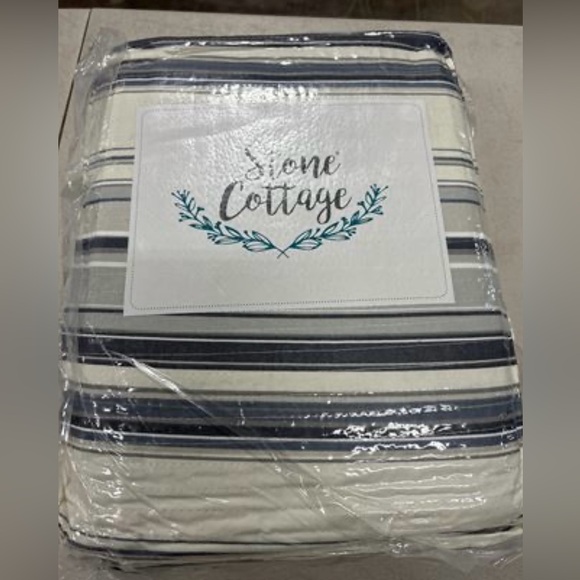 Stone Cottage Fresno Blue Cotton Quilt Bonus Set  Fresno Blue - Full - Queen - Picture 10 of 11